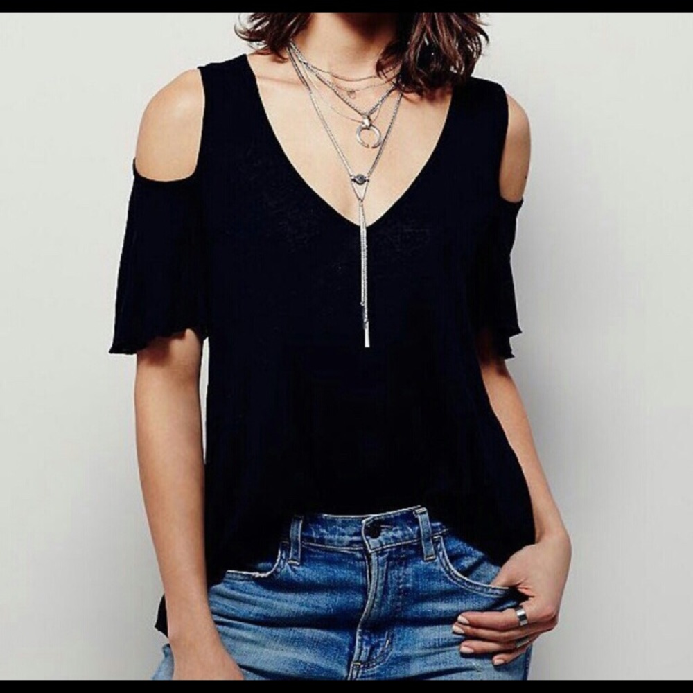 Free People Cold Shoulder Top